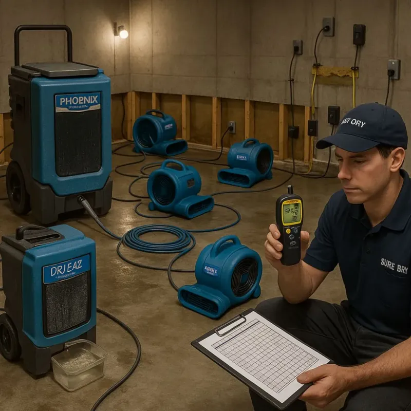 Structural Drying and Dehumidification process in Panhandle, TX